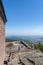 View from Hohenburg Monastery on Mont Sainte-Odile near Ottrott. Alsace region in France