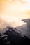 View from Hohentauern to sunset over mountains Bruderkogel, Steinermandl, Schafgupf