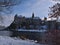 View of Hohenzollern Castle located on a rock on the shore of Danube River in Sigmaringen, Baden-WÃ¼rttemberg, Germany in winter.