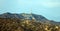 View of Hollywood sign hill from Beverly hills in Los angeles