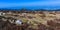 View from the Hornisgrinde mountain over the high moor in the Rhine Valley to the city Achern. Baden Wuerttemberg, Germany, Europe