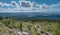 View from the Hornisgrinde mountain over the Northern Black Forest in the Rhine Valley. Baden Wuerttemberg