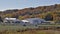 View of a horse farm at Niagara Escarpment in autumn, Milton, Ontario, Canada