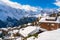 View of the house covered with snow at Murren Village