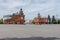 View of the house of friendship and the square in the center of Vladimir