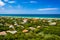 View of houses and the Atlantic Ocean from Ponce de Leon Inlet L