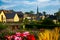 View of houses and church of Grez-Neuville