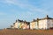 View of houses facing Aldeburgh Beach. UK