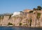 View of houses and hotels on the cliffs in Sorrento. Gulf of Naples, Campania,