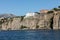 View of houses and hotels on the cliffs in Sorrento. Gulf of Naples, Campania,