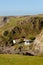 View of houses at Kynance Cove at Cornwall - Lizard peninsula, United Kingdom - England UK