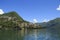 View of the houses of Lugano from the ship. Lake Lugano, Ticino,