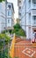 View between the houses on the promenade in Binz on the island of RÃ¼gen on the Baltic Sea. Mecklenburg-Vorpommern, Germany