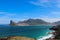 View of Hout Bay from Lookout Point on Chapman`s Peak in Cape Town, South Africa.