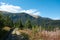 View of the Hoverla mountain, Carpathian Mountains, Ukraine, coniferous forest. ..Autumn mountain landscape on a clear, sunny day