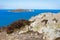 View from Howth to the island Irelands Eye near Dublin, Ireland