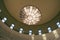 View of huge, beautiful ceiling lamp in Stockholm city library.