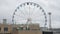 The view of the huge ferris wheel in downtown Helsinki in Finland.
