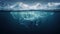 View of huge iceberg in water generative AI