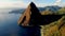 view at the huge Pitons of Saint Lucia or St Lucia Caribbean