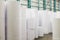 View of huge rolls of paper in a printing plant