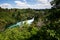A view of Huka falls on Wiakato river from the distance