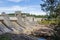 View of the hydroelectric powerplant dam and The Imatrankoski rapid The Imatra Rapid in summer, Vuoksi River, Imatra, Finland