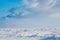 View on and through ice on frozen fields of Lake Baikal