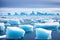 View of icebergs floating on jokulsarlon glacier lagoon, iceland made with Generative AI