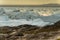 View on icebergs in the mouth of Ilulissat Icefjord, Greenland