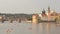 A view of iconic Charles Bridge and Vltava river in the evening - cityscape