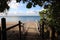 View of an idyllic beach setting on Hervey Bay in Queensland, Australia