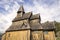 View of the idyllic and very old Stave church, Norway