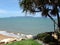 A view if Magnetic Island in Tropical from a a beach on the mainland