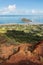 View of Ilot Charbon island in New Caledonia from the Mont-Dore mountain track