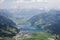 The view from Imbachhorn mountain to Zell am See lake, Austria