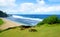 View of Indian ocean at Gris Gris beach, Mauritius.