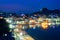 View of indian pilgrimage sacred city Pushkar with Pushkar ghats. Rajasthan, India. Horizontal pan