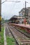 View of an Indian railway city station with selective focus. Kolkata, India on August 2019