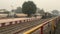 View of Indian railway track and railway station