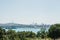 View of the industrial part of Istanbul. Ships, docks and modern cityscape and Bosphorus