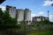 View of the industrial ruins of an outdated limestone mining and processing plant. Rüdersdorf bei Berlin, Germany