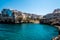 The view inland of the coastal inlet and beach at Polignano a Mare, Puglia, Italy