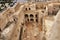 View of the inner courtyard of the ancient historic fortifications at the tip of the Monastir peninsula