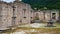 view of the inner courtyard of the medieval castle of Laviano, Italy