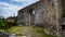 view of the inner courtyard of the medieval castle of Laviano, Italy