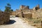 The view of inner courtyard of the Mertola Castle. Mertola. Port