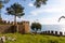 View of the inner, seaward, castle part of Alanya castle in Alanya, Antalya, Turkey on April 3, 2021.