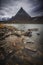 View on Innerdalstarnet mountain from Innerdalen valley. Trollheimen national park, Norway