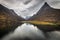 View on Innerdalstarnet mountain from Innerdalen valley. Trollheimen national park, Norway